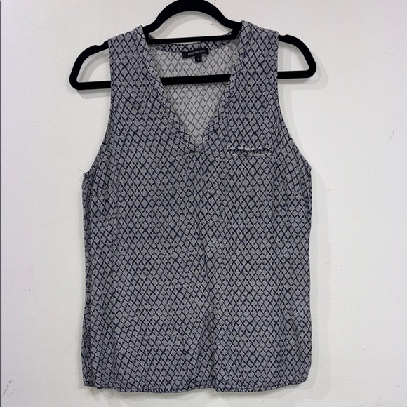 Anne Carson Black and White Patterned Tank Top - Picture 1 of 7